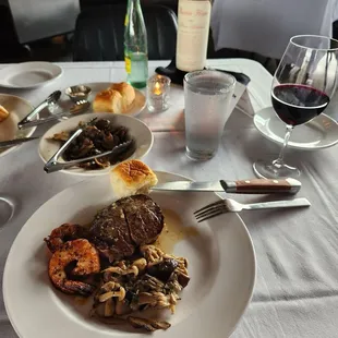 Beef Tenderloin with grilled shrimp