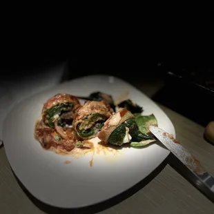 Sliced stuffed jalapeño