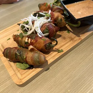 Cheese Stuffed Bacon Wrapped Jalapeño's
