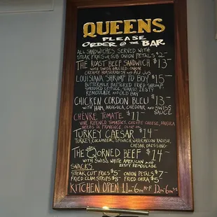 Food menu
