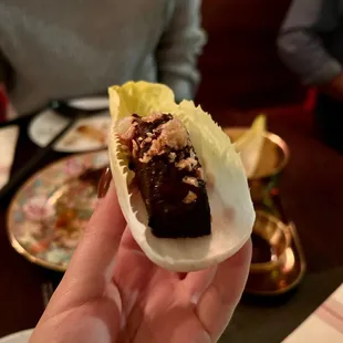 Beef Cheeks in napa wrap