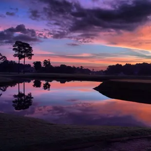 By the country club in the morning