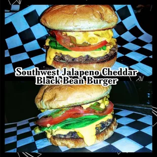 Southwest cheddar blackbean burger