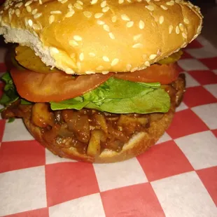 Pulled mushroom sandwich