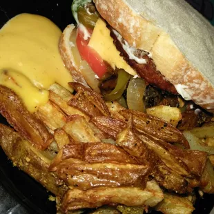 Black bean burger w Fries