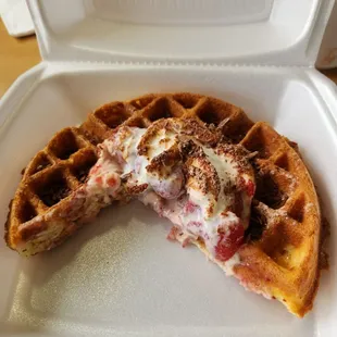 Tiramisu waffle (3/4 to go).