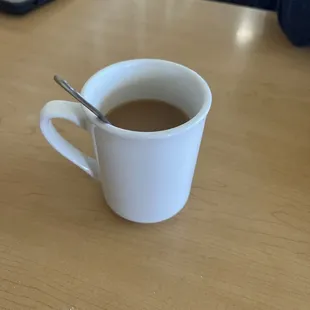 Steaming cup of coffee