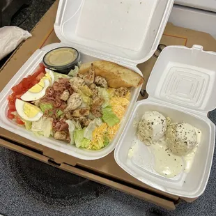 Chicken Cobb Salad w/ a side of Potato Salad