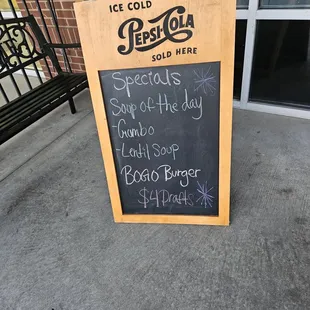 Outside placard