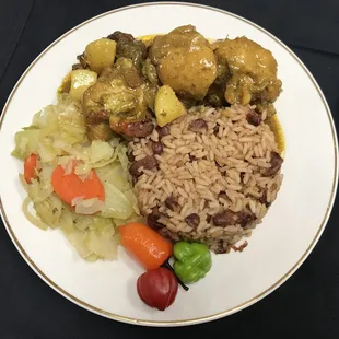 Curried Chicken & Rice with Peas