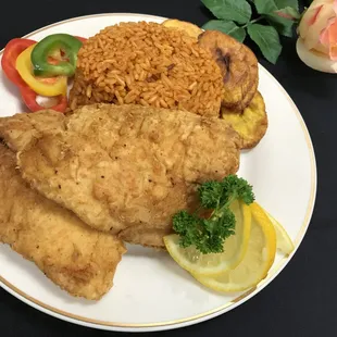 Jollof Rice & Fried Fillet Fish