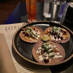 Chicken al Pastor Tacos and Chilcano cocktail