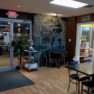 The entrance to the right has a store with a varied selection of beverages. The employee discouraged photos when asked.