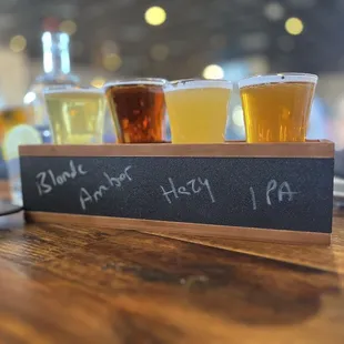 Craft beer flight