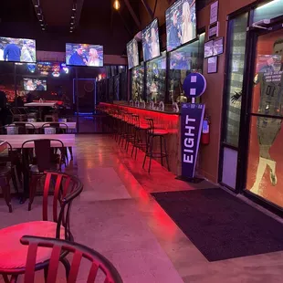 Barstools seating area