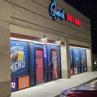 Front door of Quench Bar &amp; Grill