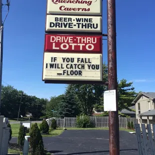 a sign for a drive thru lot