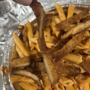 Old chicken cutlet refried drowned in oil