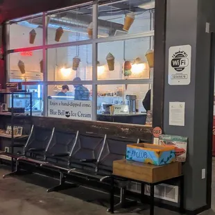 Ice cream shop inside