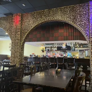 Inside seating and bar area