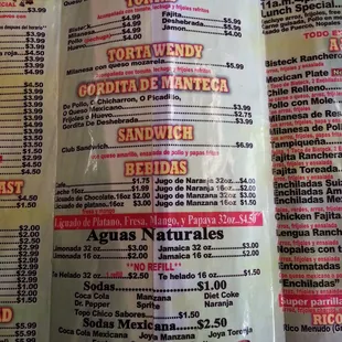 menu
