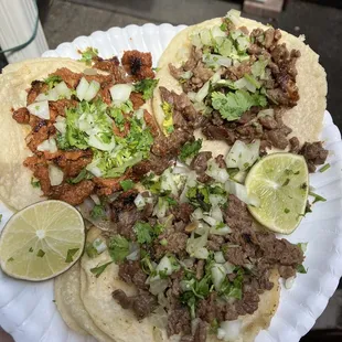 Asada and Pastor tacos 10/10 amazing
