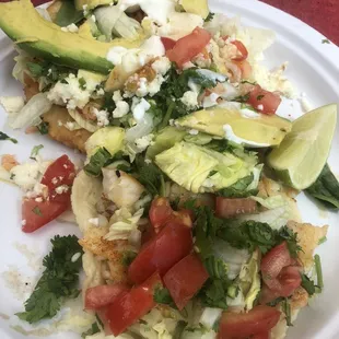 Veggie Sope and Fish Taco