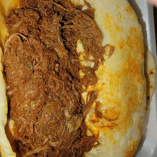 Salted food. Reheated smelled awful