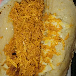 Shredded chicken taco super salty