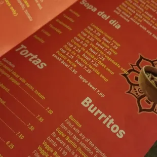 menu