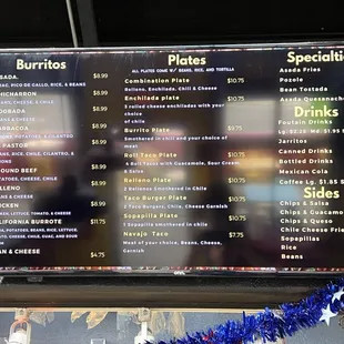 The rest of the menu