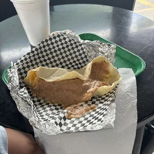 Bean and cheese I ordered after they messed up the first one
