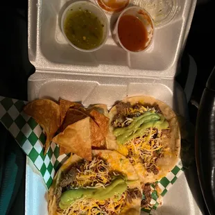 Carne asada tacos. Car date @ the food trucks!