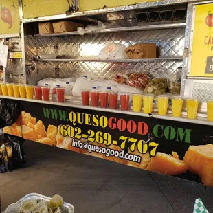 a food truck selling orange juice