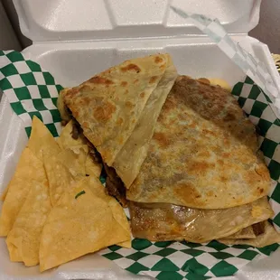 The best one we bought was the carne asada quesadilla and the best presentation. Wish my quesadilla looked like this one.