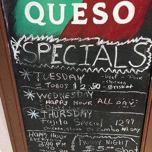 Daily specials 2/22/23