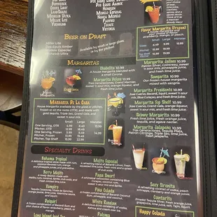 a menu for a mexican restaurant