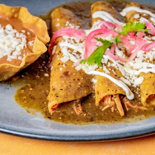 a plate of enchillas