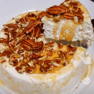 Queso feliz ( happy cheese) with pecans and honey