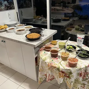Our taco bar set up for our friends.