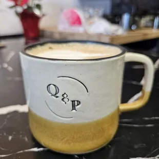 Chai tea latte in custom made mugs