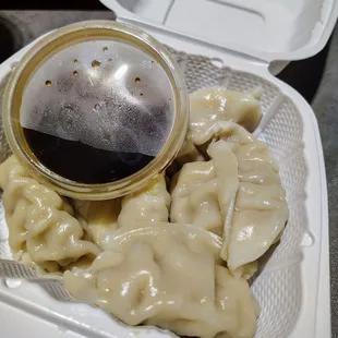 Steamed dumplings.