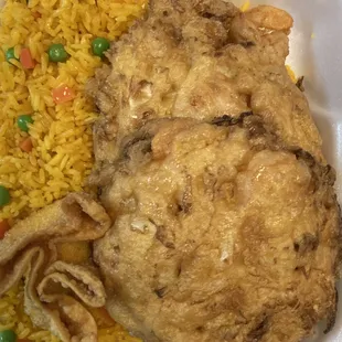 Egg Foo Young with Fried Rice