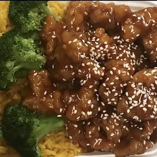 Sesame Chicken with fried rice