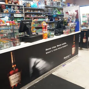 the cash register and counter