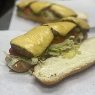 Hot Sausage with Cheese, Fully Dressed