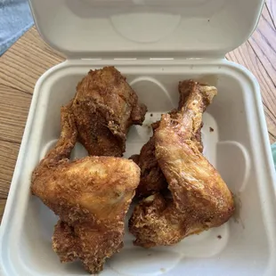 Two wings and two drumsticks