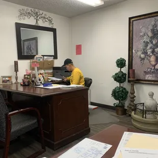 Kashawndra Davidson hard at work at her desk!
