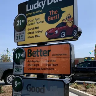 Lots of plans. A bit pricier than other car washes in town.