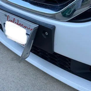 Bent license plate